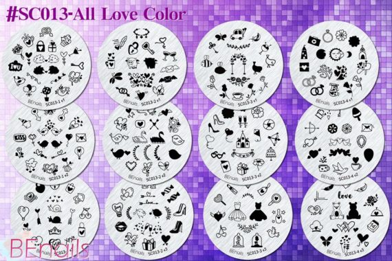 BEnails轉印美甲-(小圓版鋼板)SC013-All Love Color